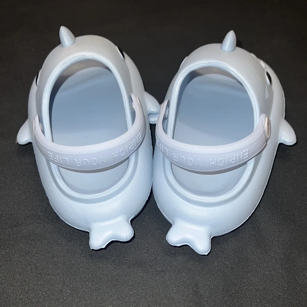 Toddler boy shark croc style slippers